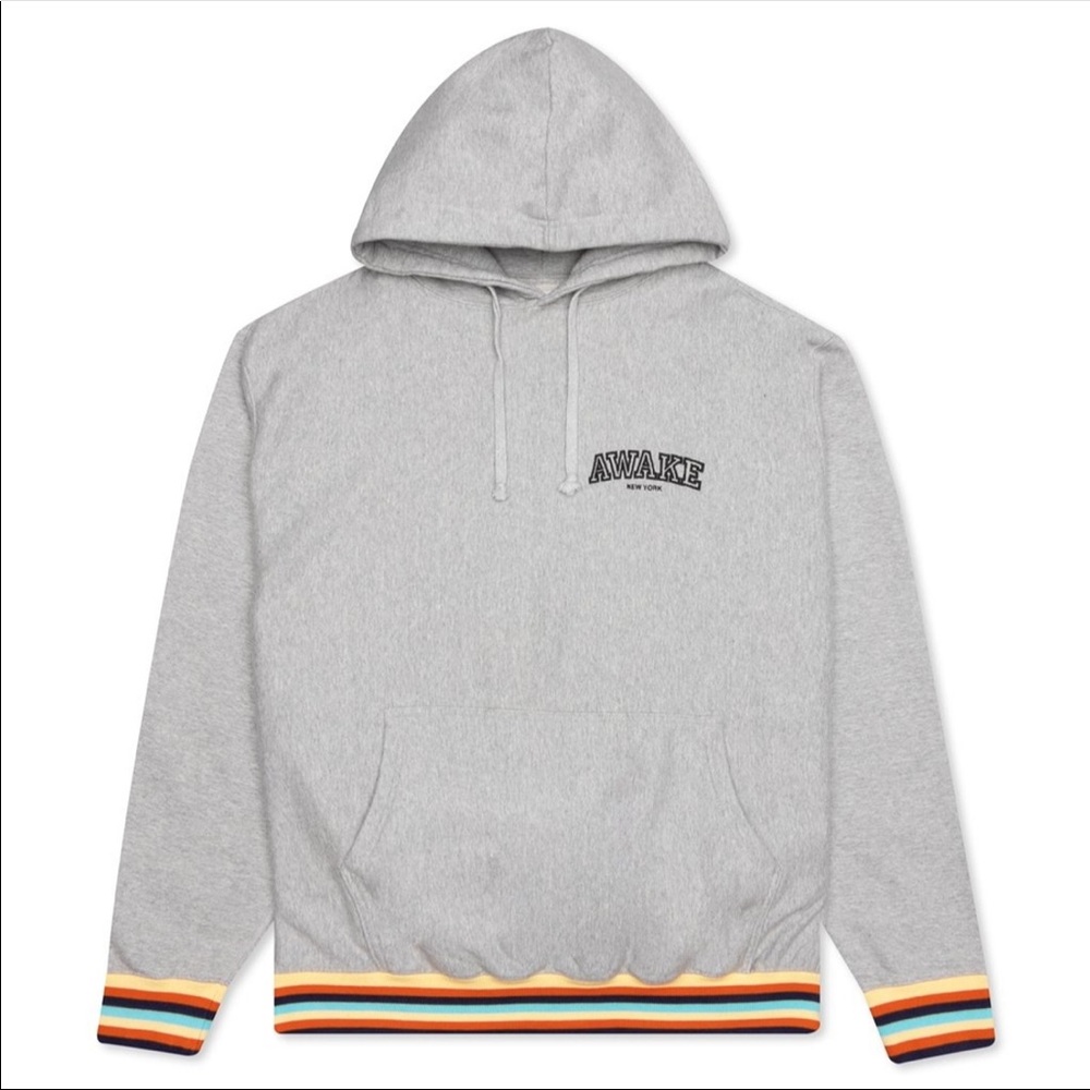 BNWT Size XL - Awake NY Blocked Embroidered Logo French Terry Hoodie Multicolor